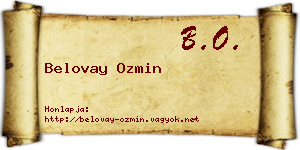 Belovay Ozmin névjegykártya